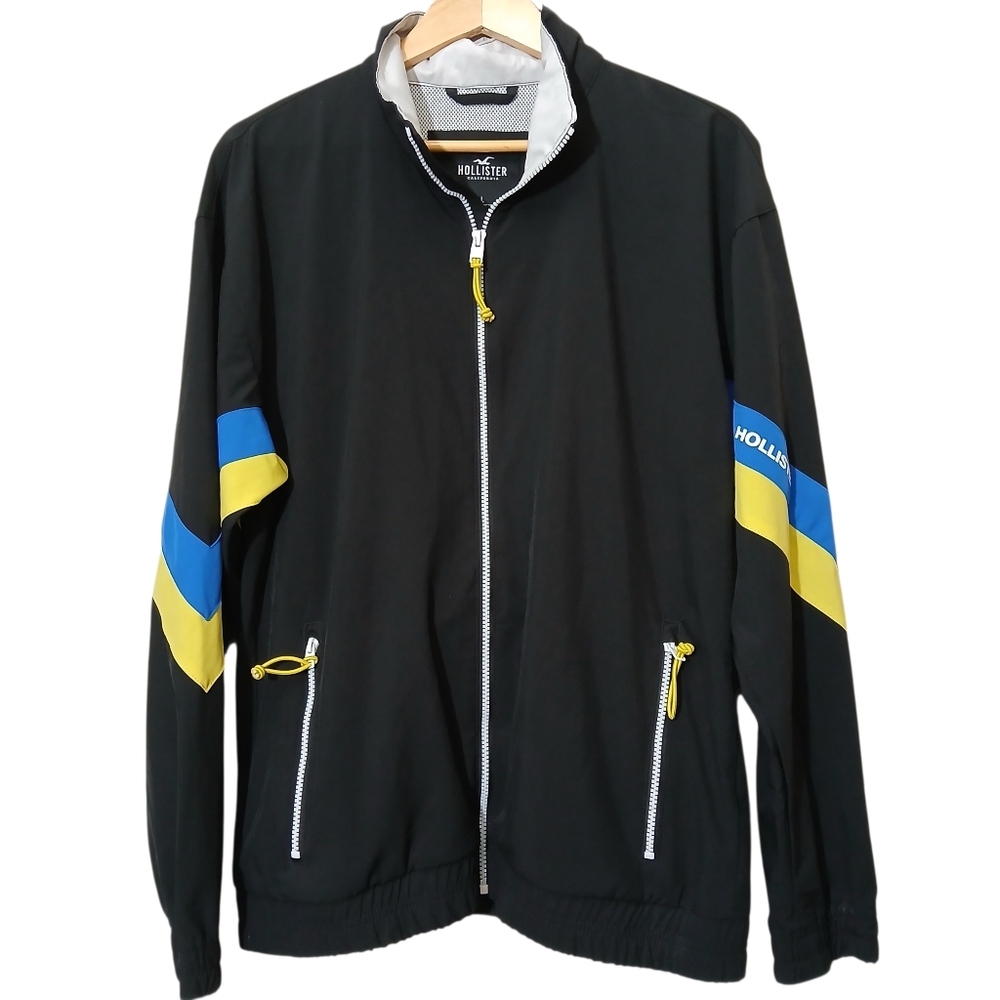 Hollister Men's Windbreaker Jacket Epic Flex Full Zip Front Pockets Y2K 90s